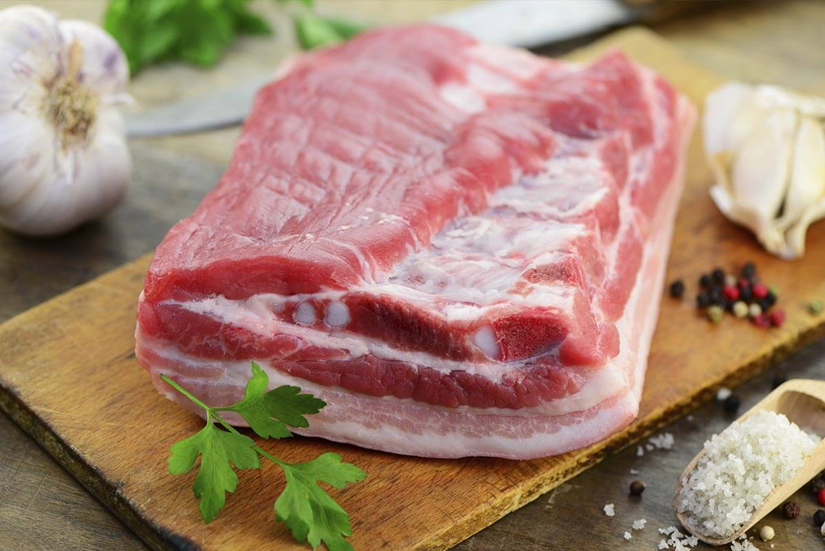 Poitrine de Porc sans os viande fraîche